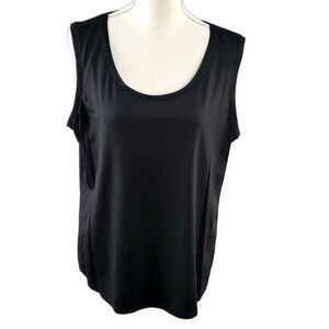 Blouse by Dana Buchman Black Sleeveless Size XL